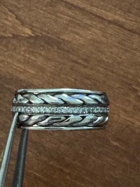 John Hardy Sterling Silver Diamond Spinner Band Ring